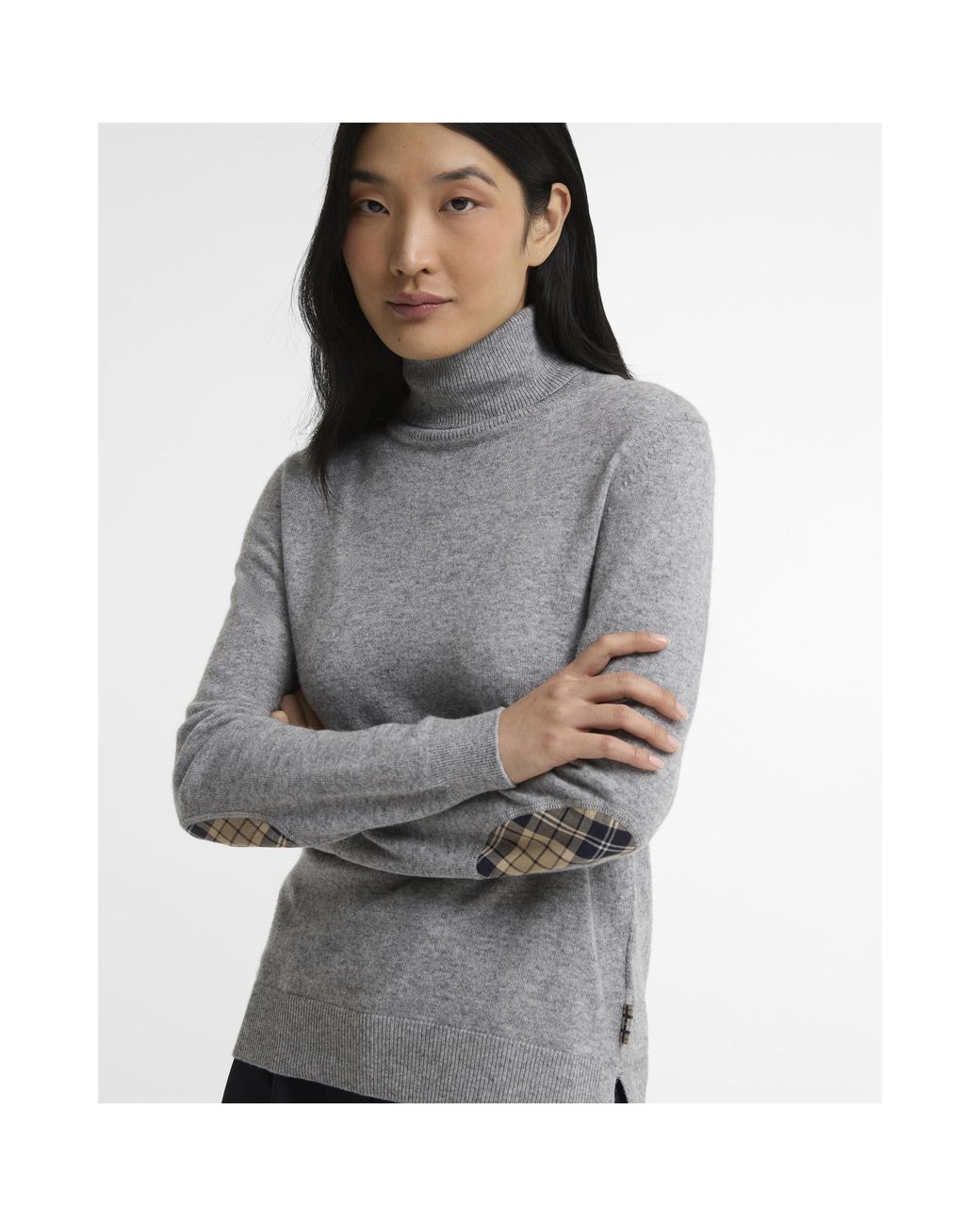 Barbour Gray Pendle Roll-Neck Jumper