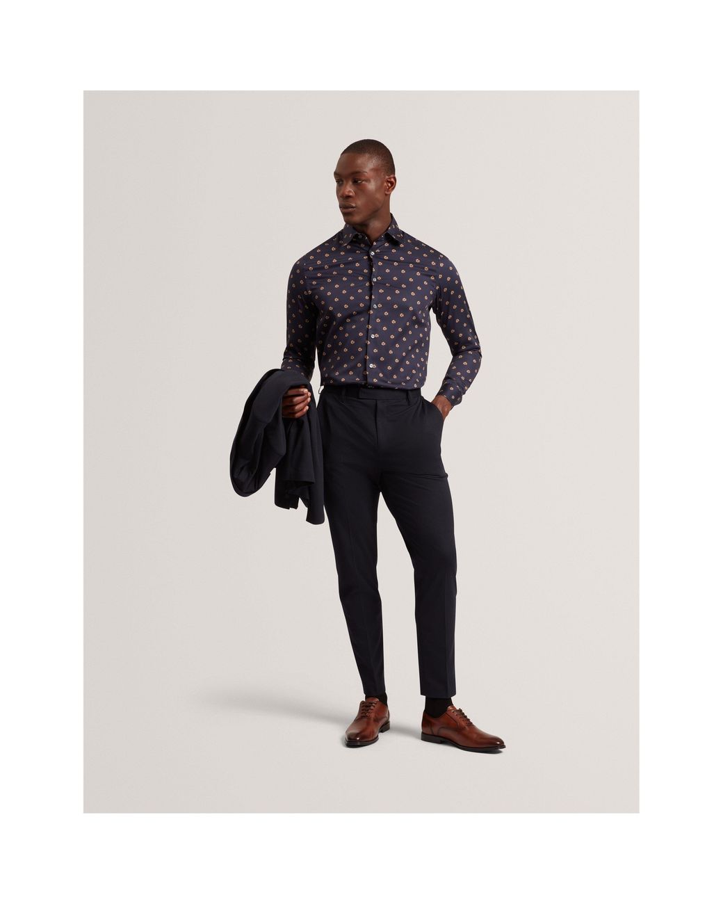 Ted Baker Blue Floral Long-Sleeve Patterned Shirt for men