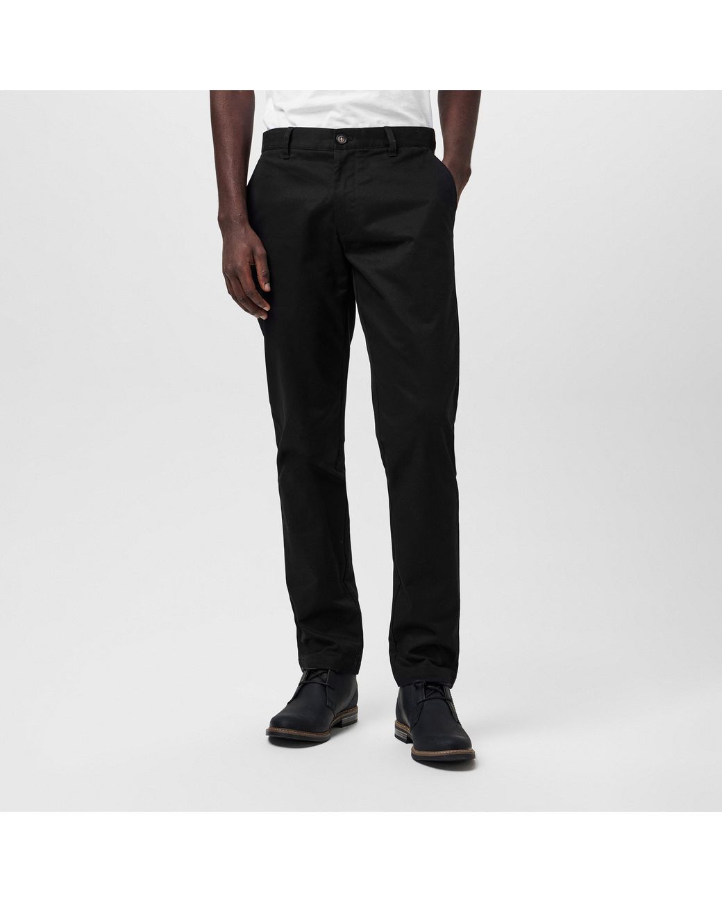Barbour Black Sueded Sateen Slim Trousers for men