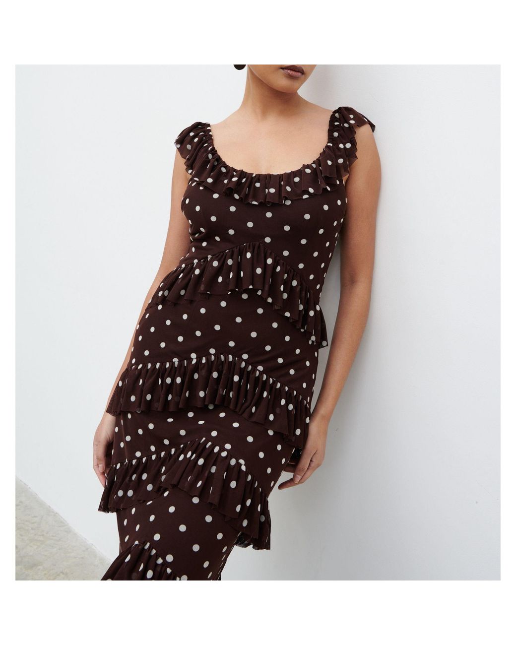 Pretty Lavish Black Cecile Ruffle Mesh Maxi Dress