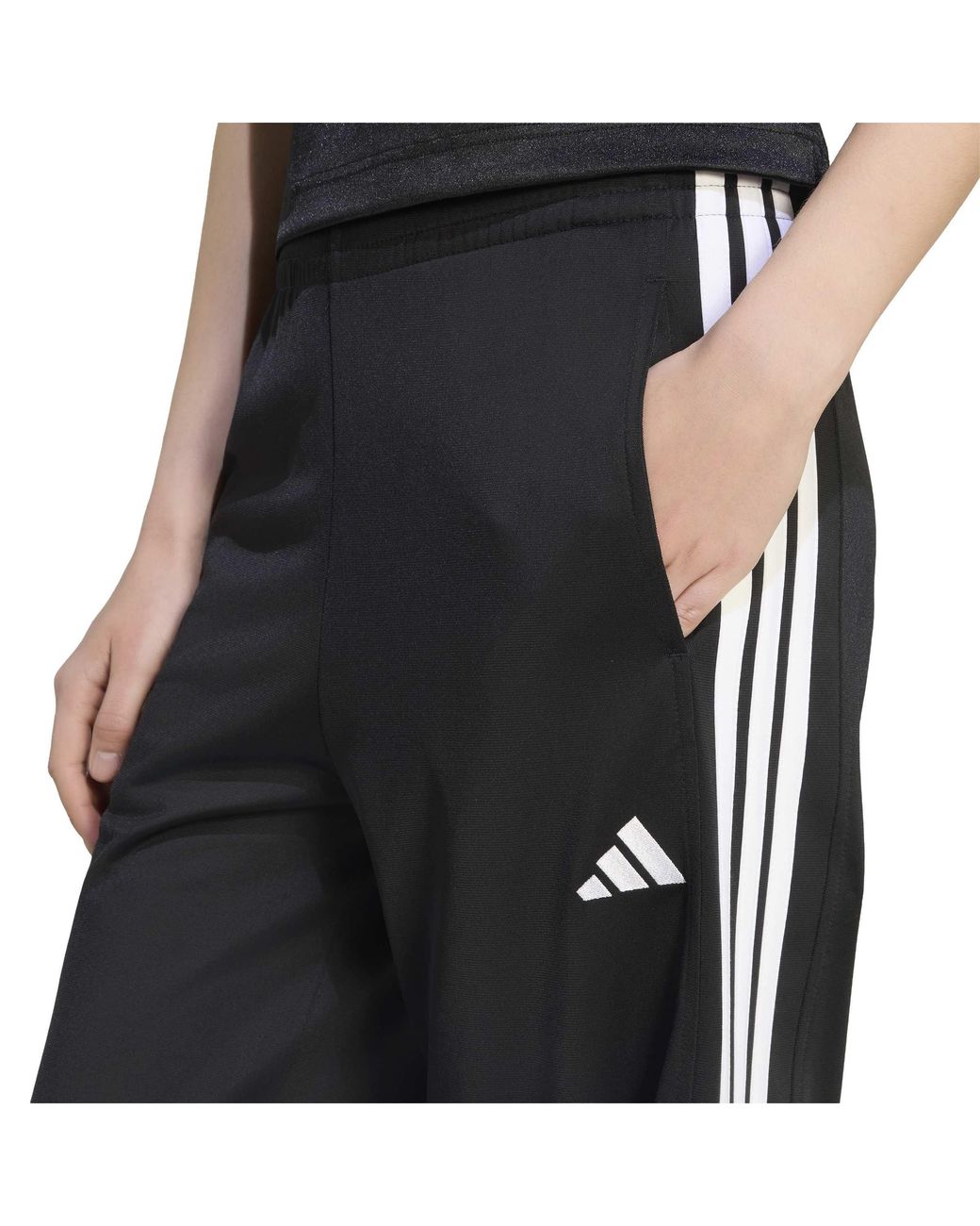 Adidas Black Wl Polyester Relaxed-Fit Track Pants