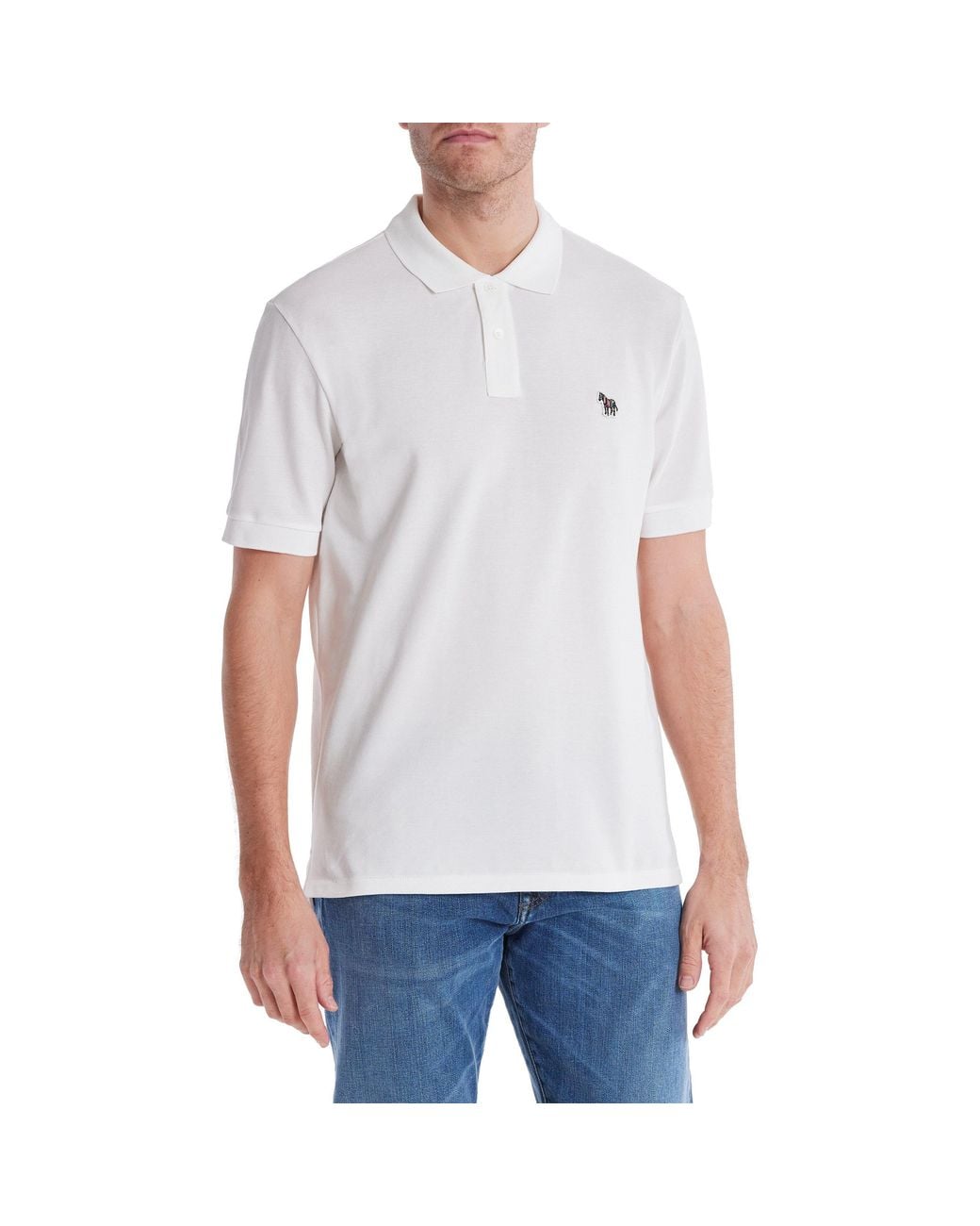 Paul Smith White Regular Fit Zebra Polo Shirt for men