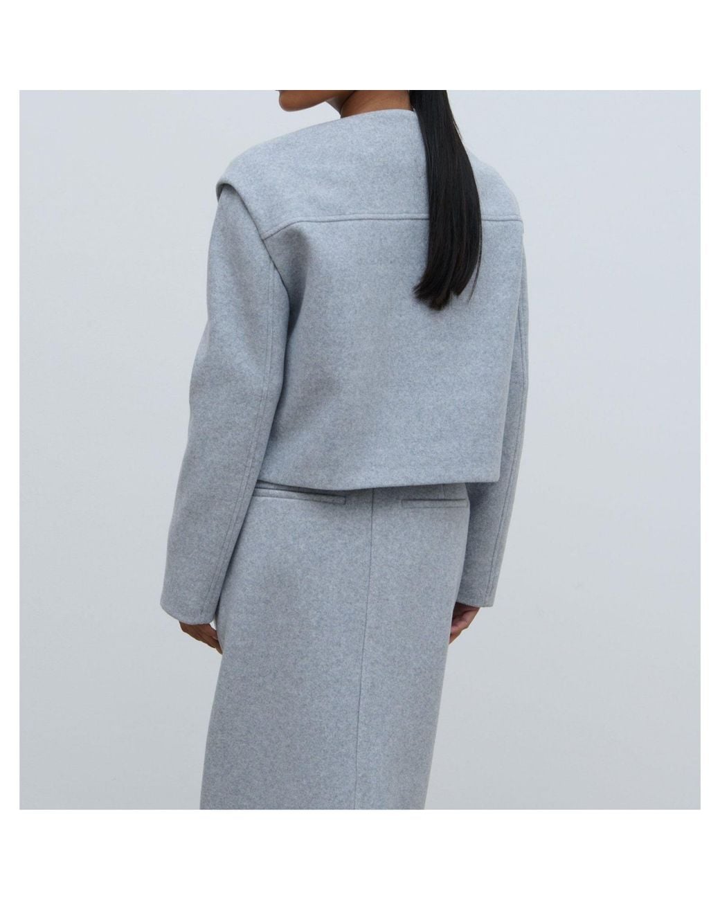Pretty Lavish Blue Rudy Cropped Boxy Oversized-Fit Jacket