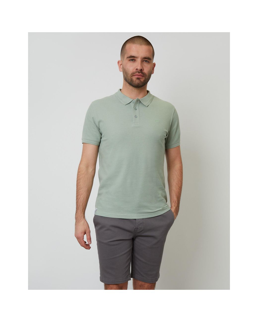 Threadbare Green Tb Malbork Short-Sleeve Polo Shirt for men