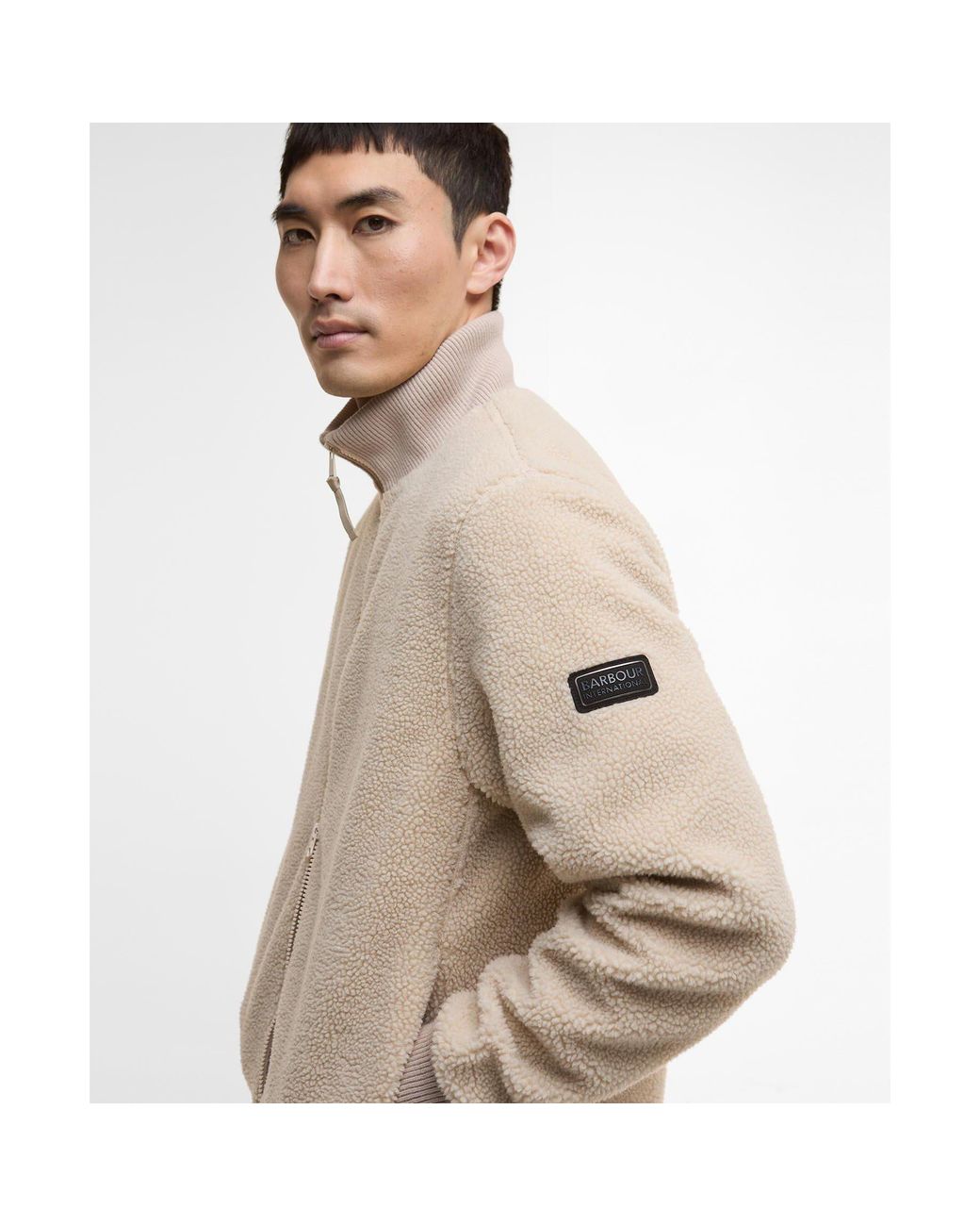 Barbour Natural Dinstone Fleece Long Sleeve Teddy Coat for men