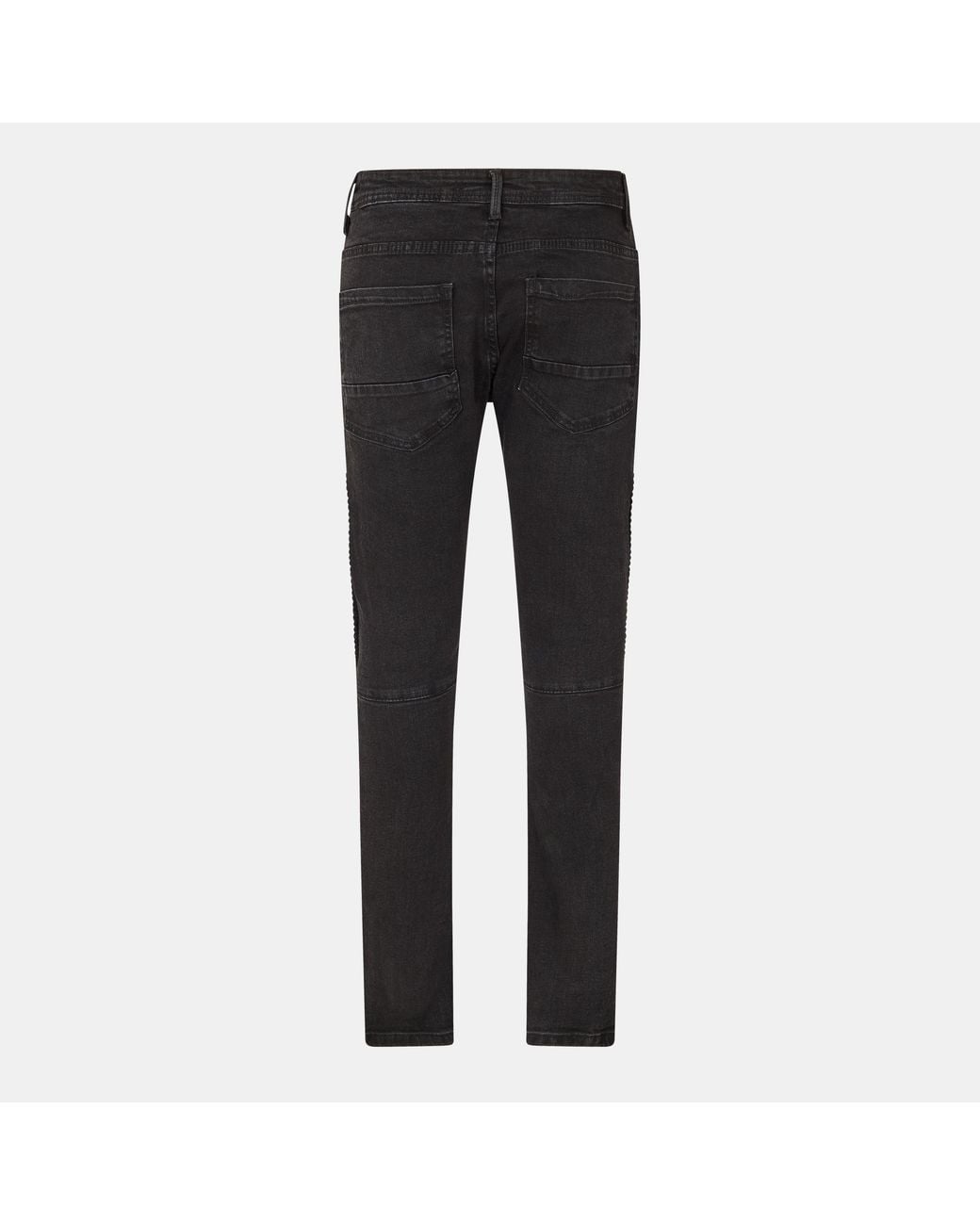 Brave Soul Black Wash Biker Jeans With Stitch Detail for men