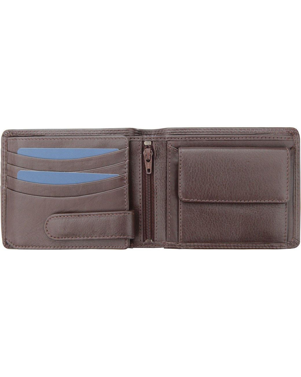 PRIMEHIDE Leather Brown Washington Trifold Rfid Leather Wallet for men