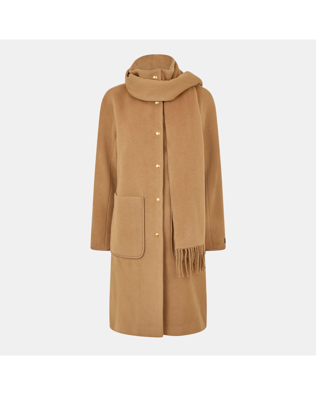 Donna Karan Brown Dkaran Scarf Draped Overcoat