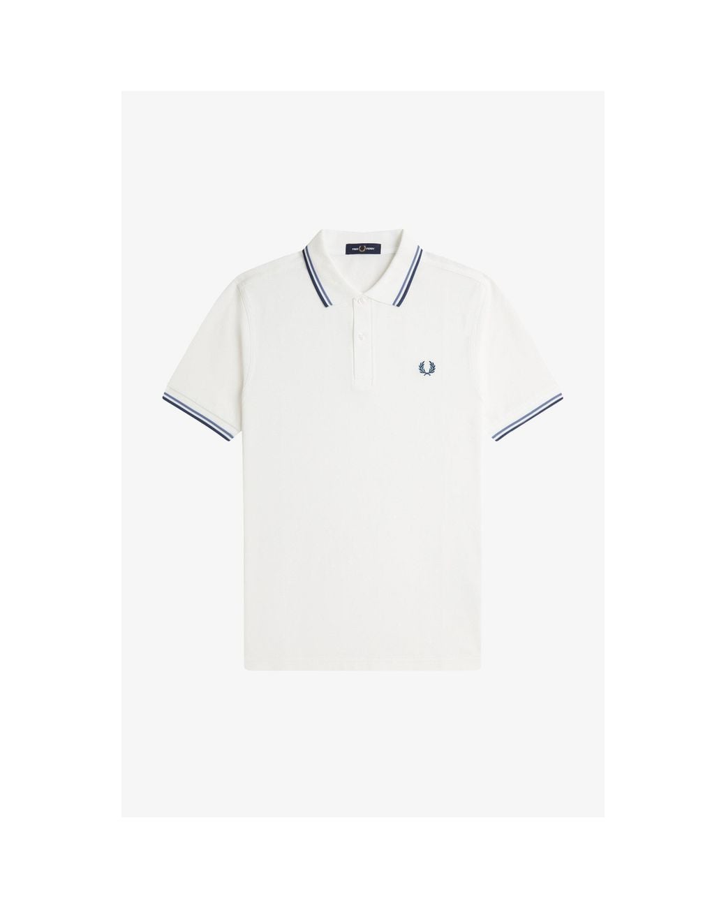 Fred Perry White Short Sleeve Twin Tipped Polo Shirt for men