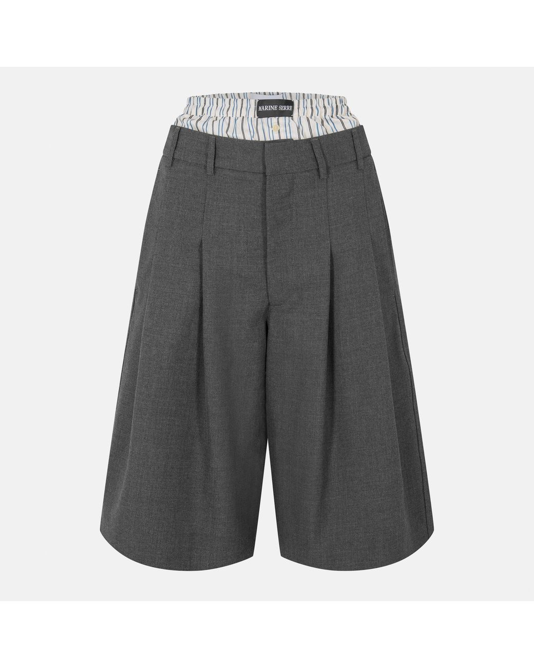 MARINE SERRE Gray Structured Tailored Shorts