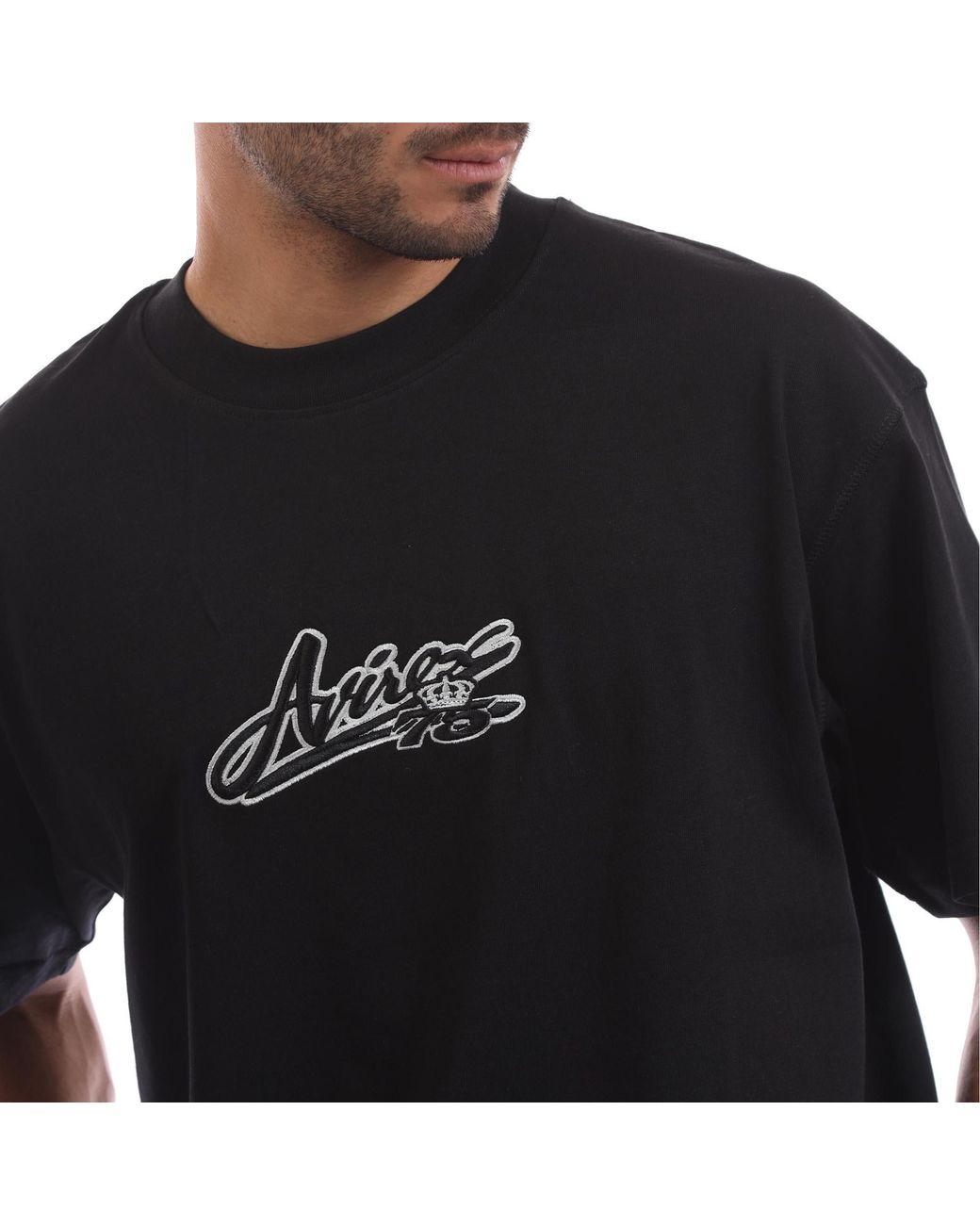 Avirex Black Rego Oversized Fit Oversized T-Shirt for men