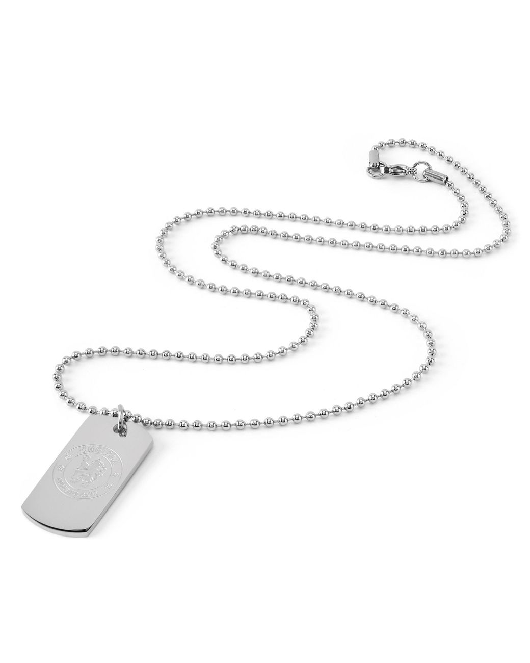 Team White Officially Licensed Stainless Steel Dog Tag And Ball Chain