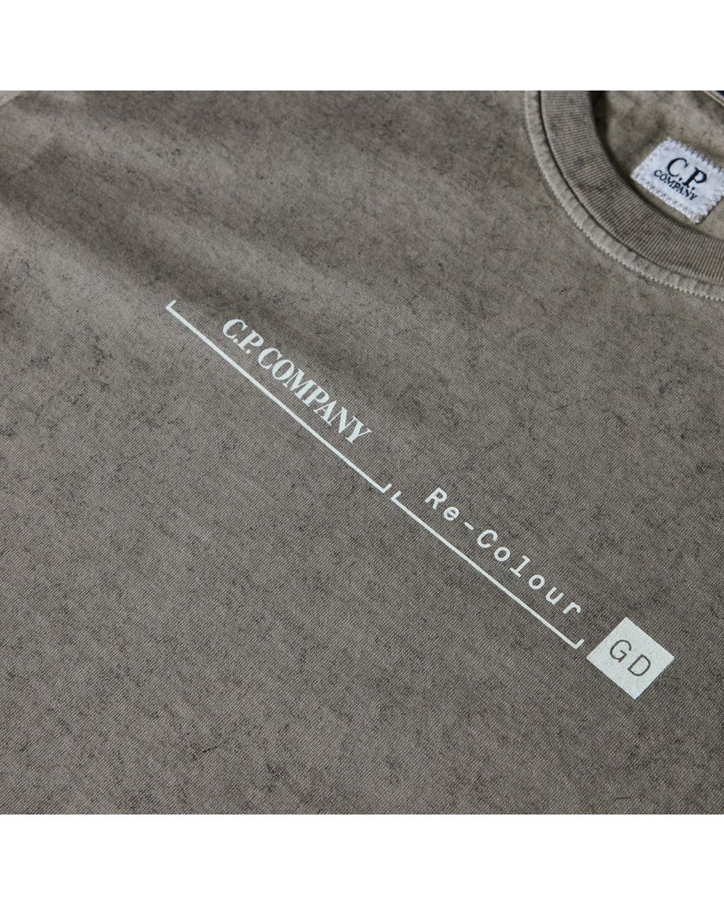 C P Company Gray Re-Colour Cotton Short-Sleeve Crew-Neck T-Shirt for men