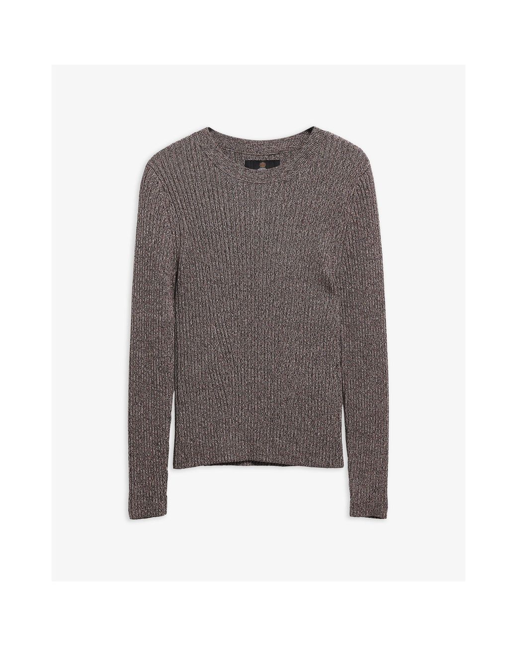 Barbour Gray Varano Cotton Crew-Neck Long-Sleeve Fine-Knit Slim-Fit Jumper