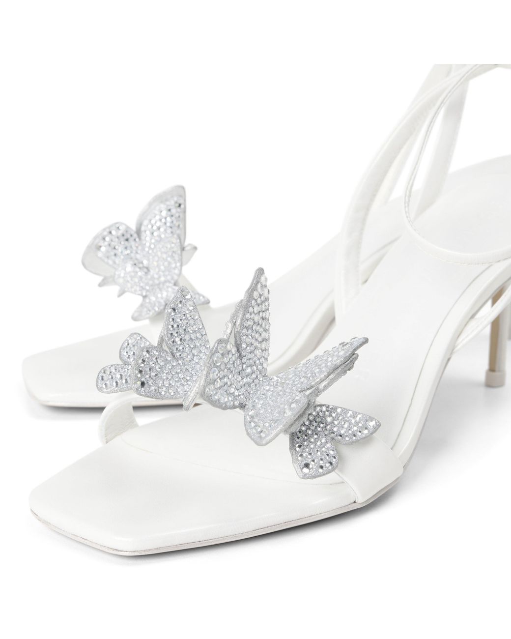 Sophia Webster White Vanessa Leather Heeled Sandals
