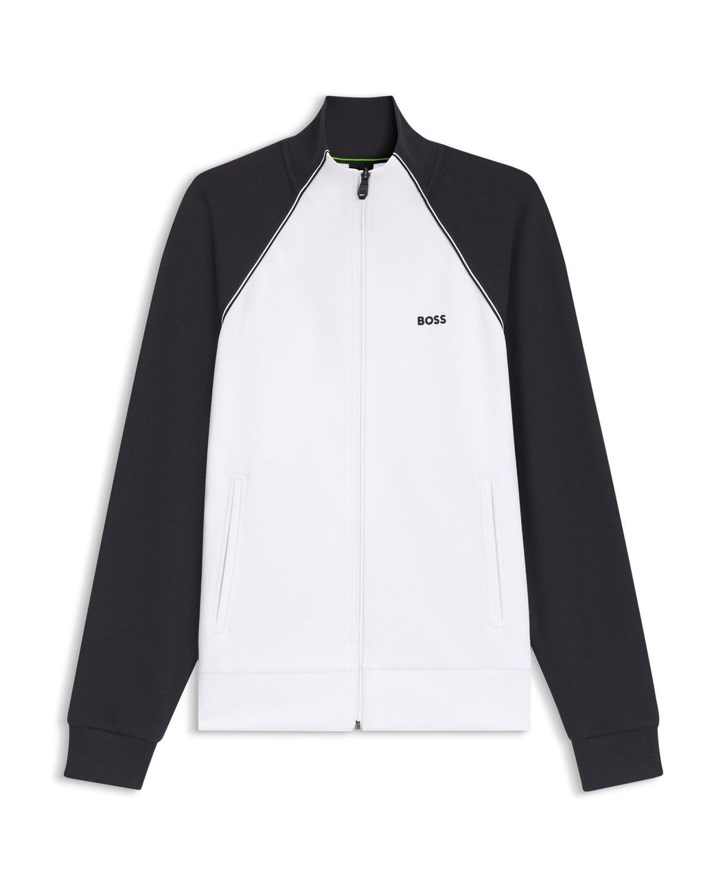 Boss Black Long Sleeve Tracksuit Top With Logo Detail for men