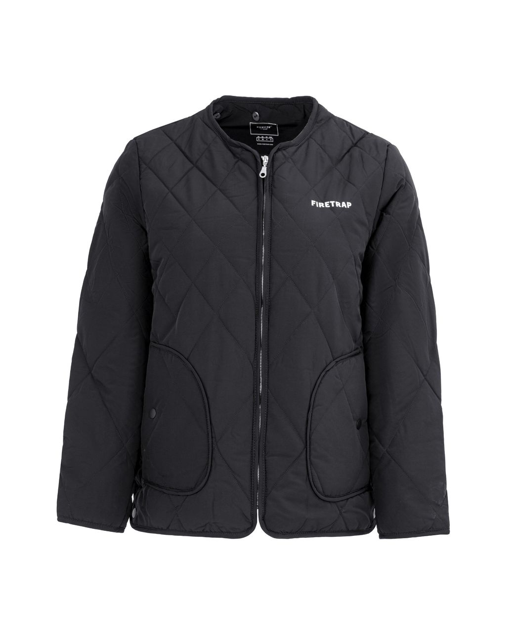 Firetrap Black Long Sleeve Hip Length Quilted Jacket