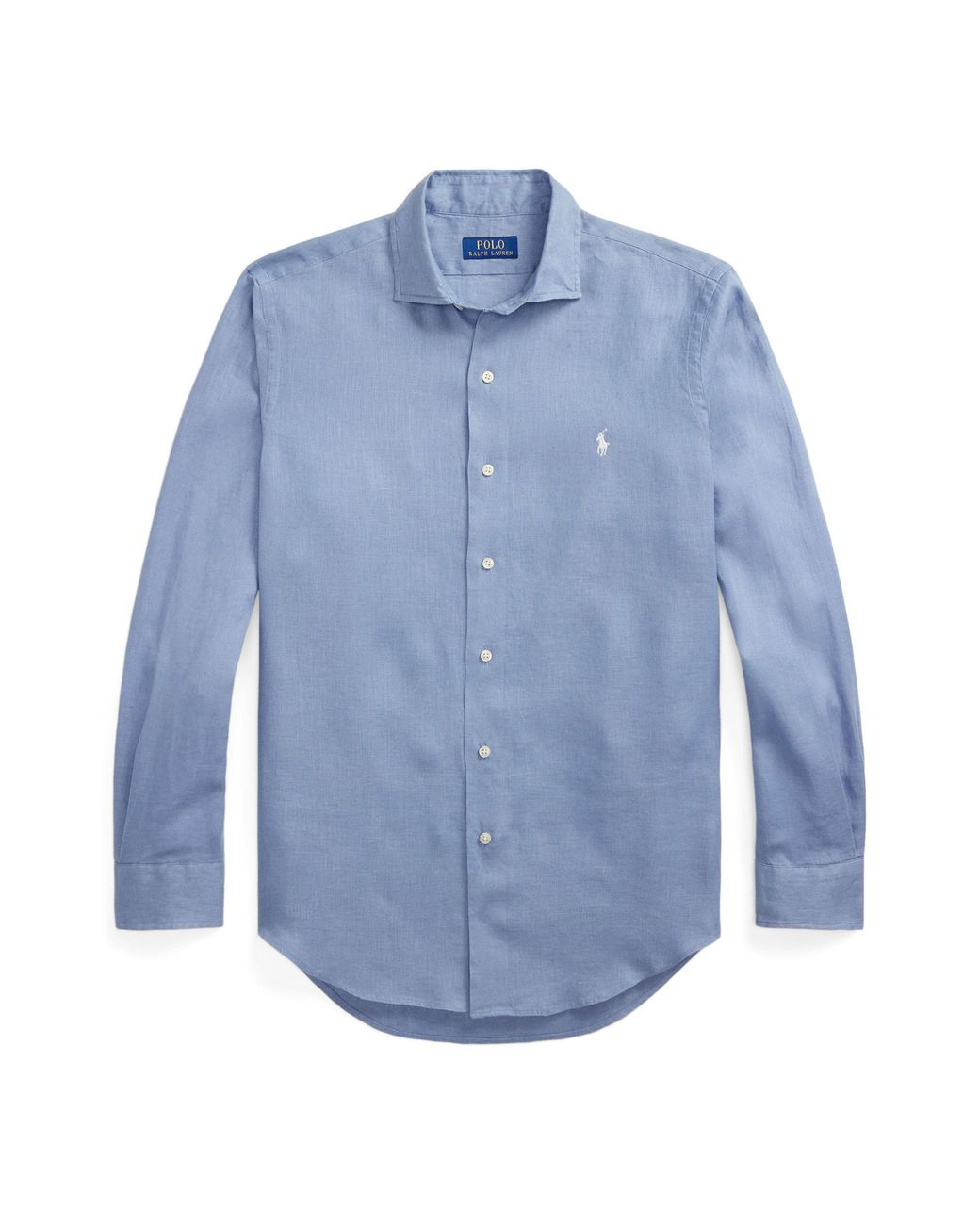 Ralph Lauren Blue Linen Long Sleeve Shirt for men