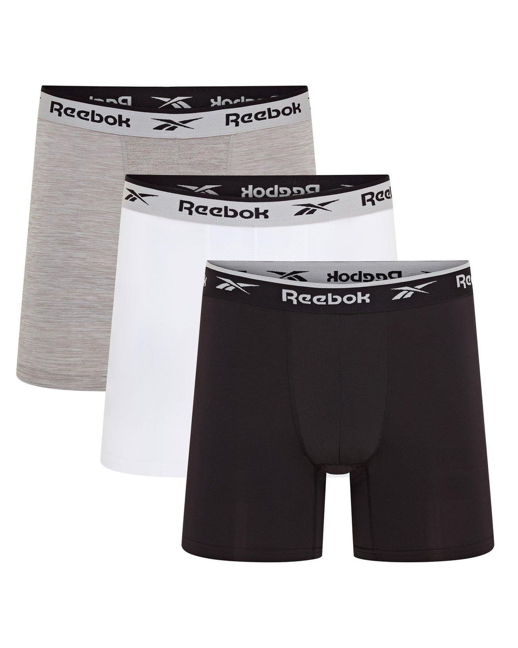 Reebok Gray 3 Pack Performance Boxer Shorts for men