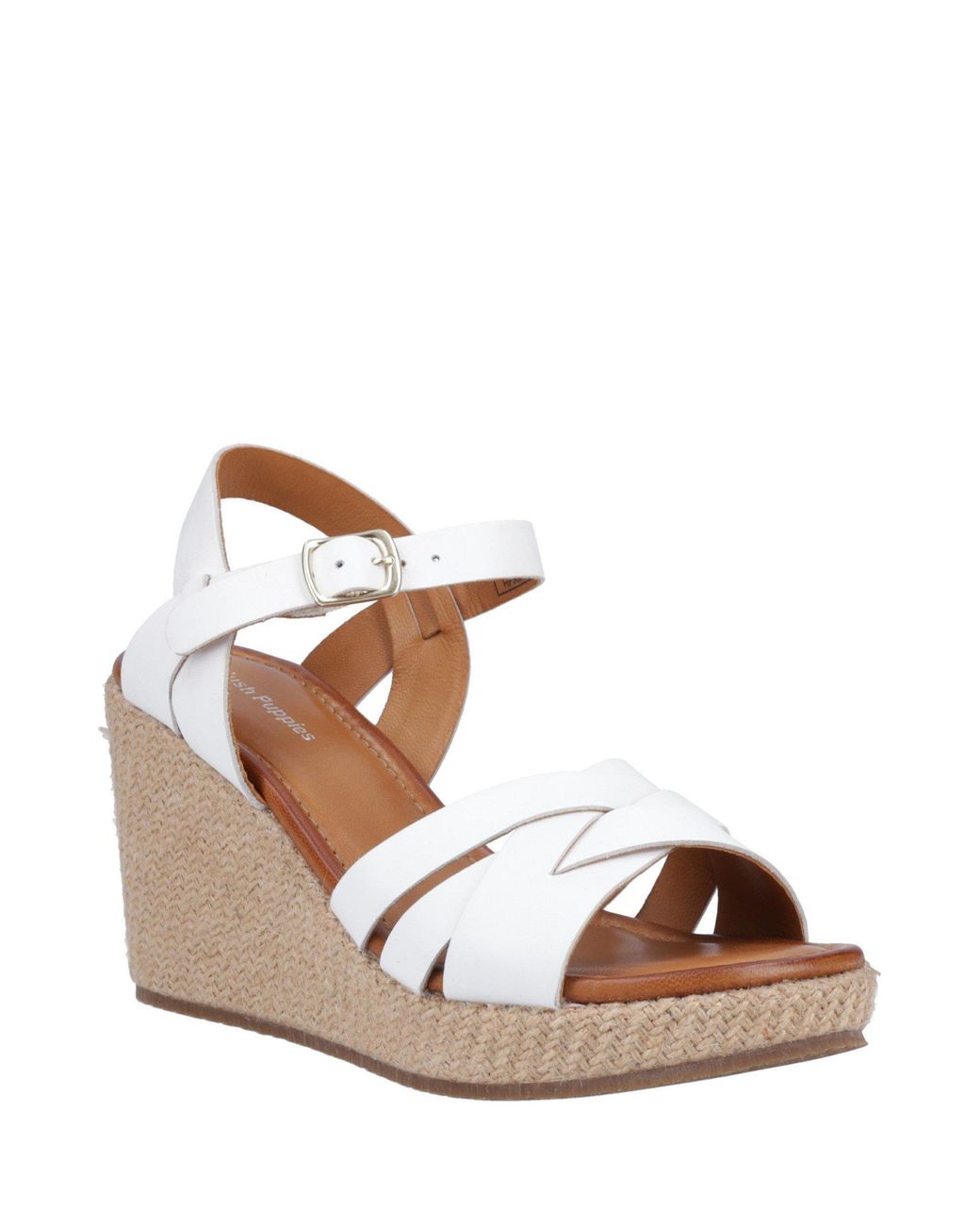 Hush Puppies Brown Phoebe Leather Wedge Heeled Sandals