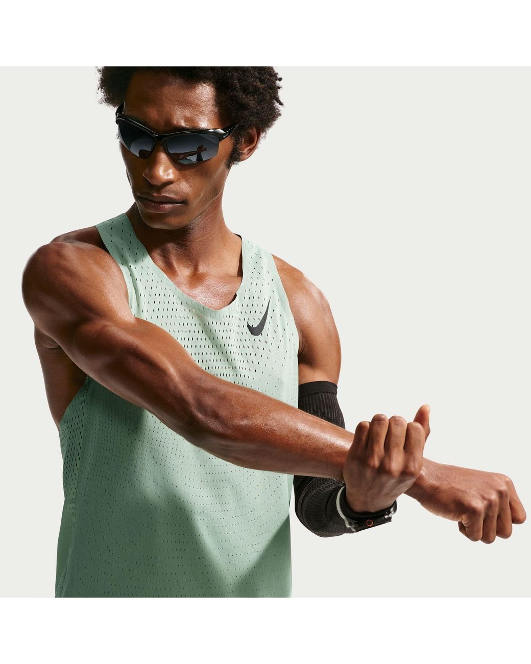 Nike Green Aeroswift Dri-Fit Adv Running Singlet for men
