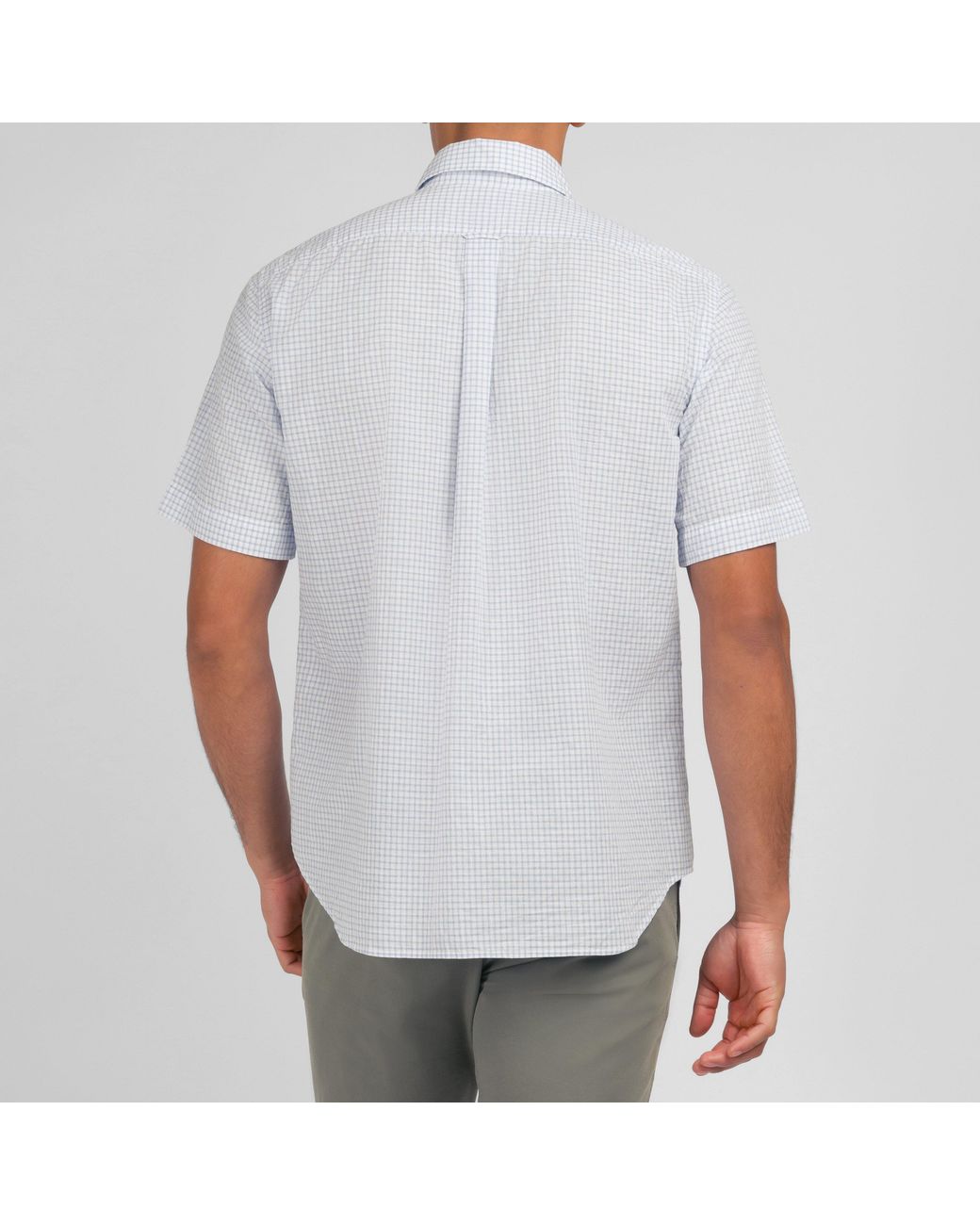 Eden Park Blue Checked Cotton Dobby Shirt for men