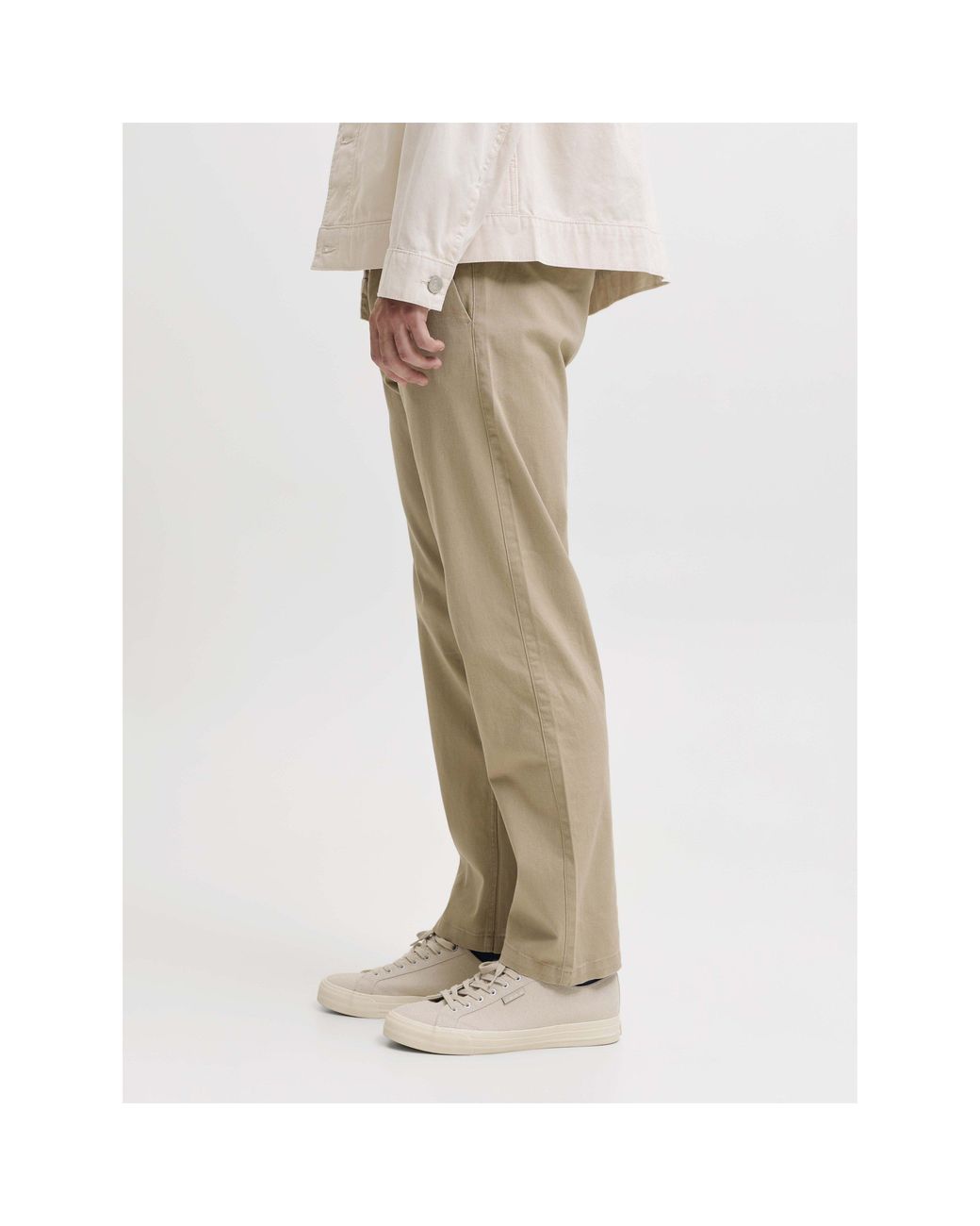 Jack & Jones Natural Kane Dave Cotton Relaxed-Fit Chinos for men