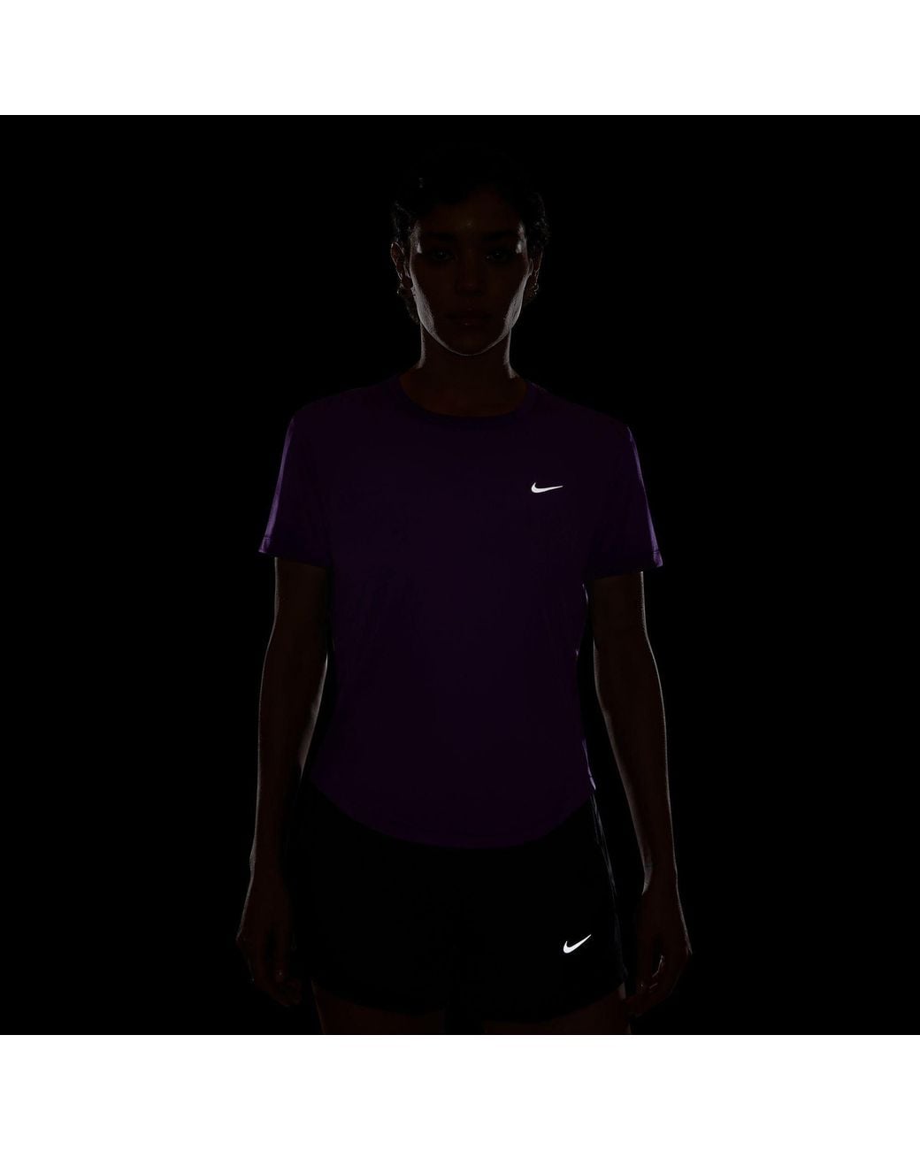 Nike Purple Tempo Dri-Fit Short-Sleeve Running Top