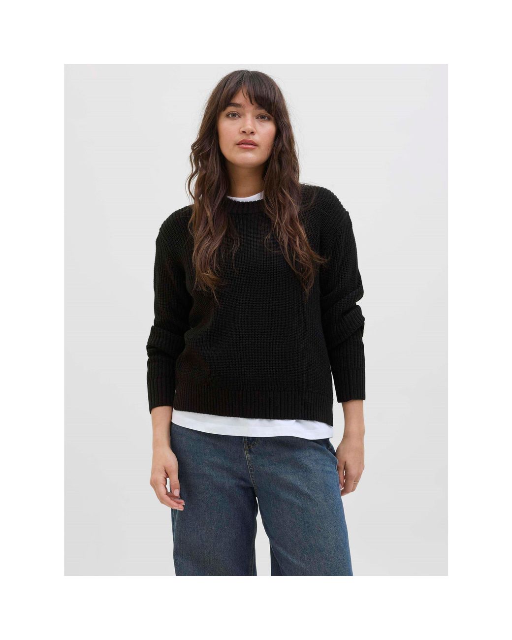 JJXX Black Global Knitted Crew Neck Jumper