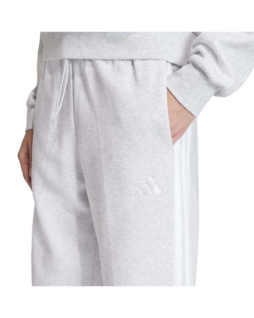 Adidas White Essentials Wide Leg Fleece Pant