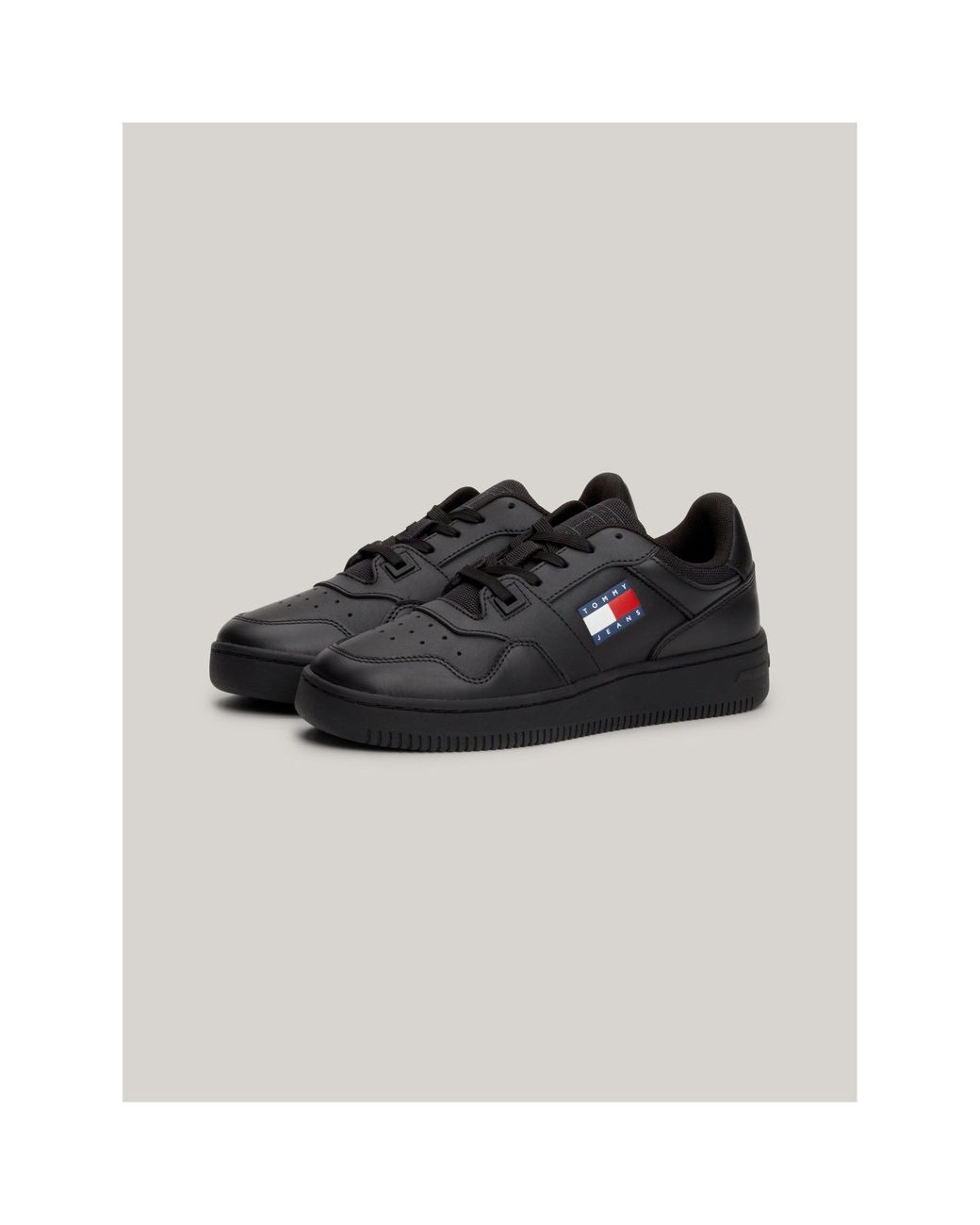 Tommy Hilfiger Black Essential Retro Basketball Trainers