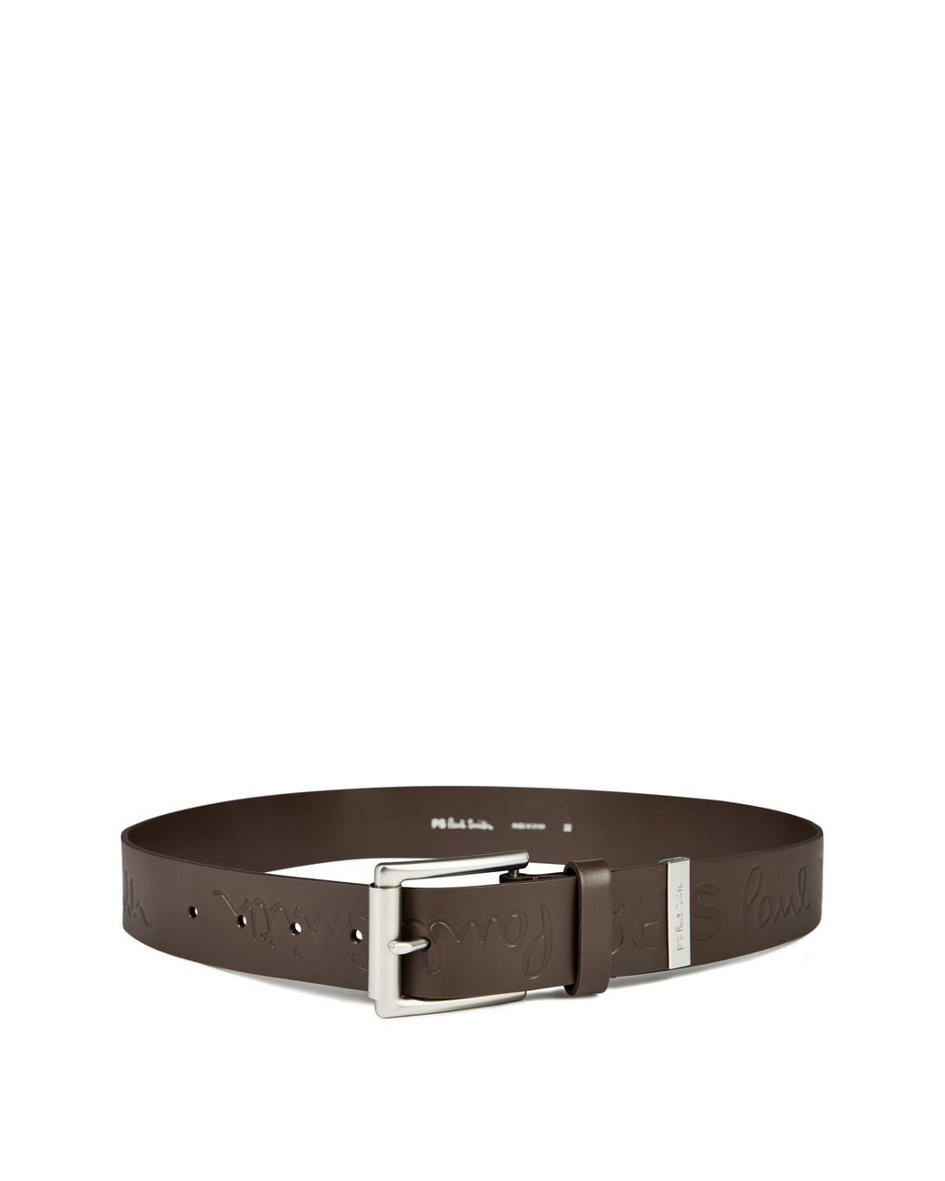 Paul Smith Brown Embossed Leather Belt for men