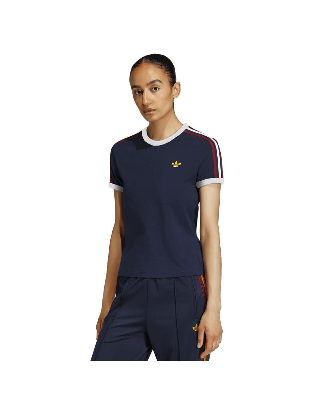 Adidas Originals Blue 3- Stripes Slim T- Shirt