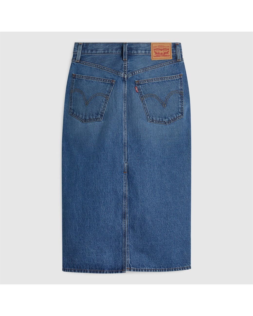 Levi's Blue High-Rise Back Slit Skirt