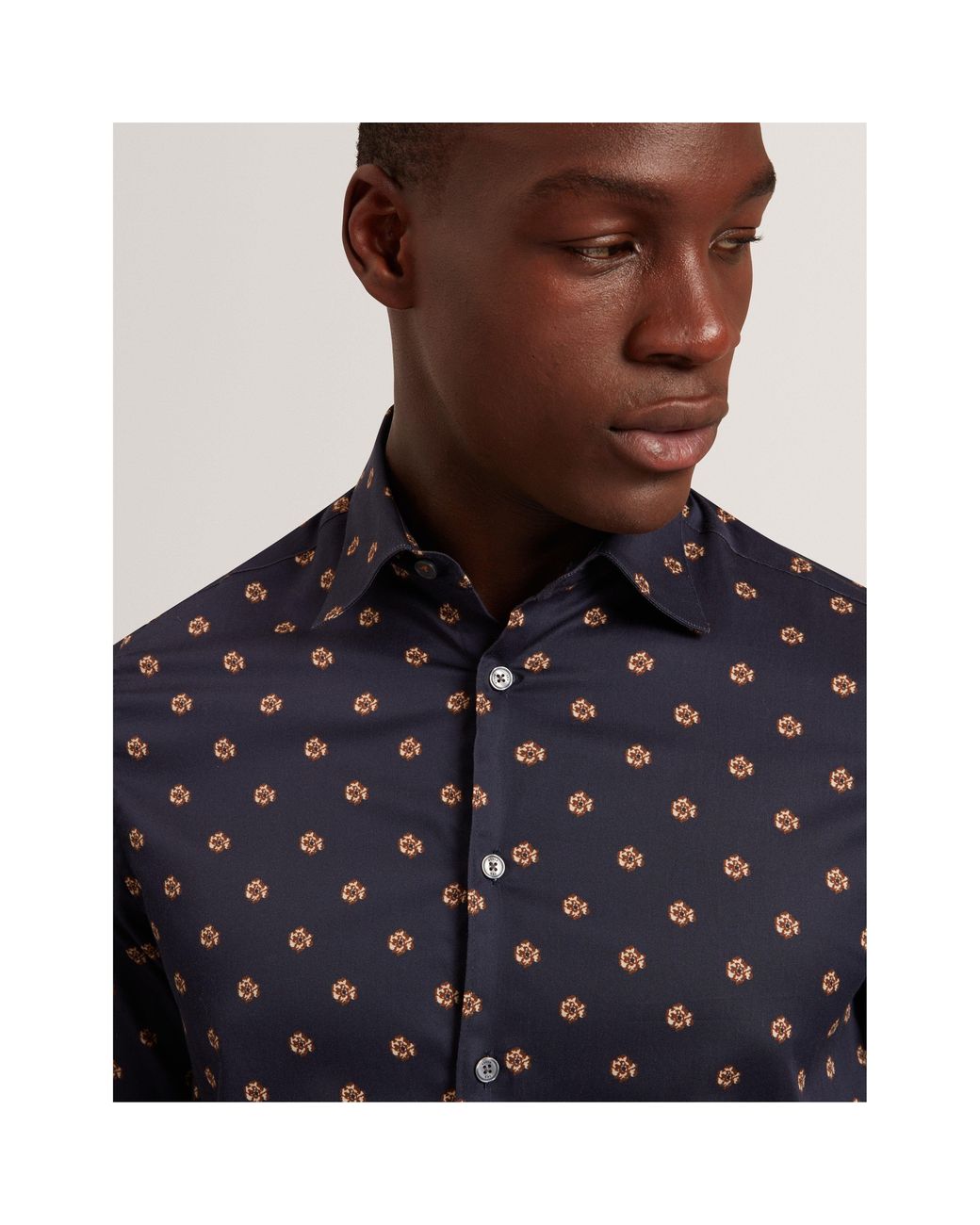 Ted Baker Blue Floral Long-Sleeve Patterned Shirt for men
