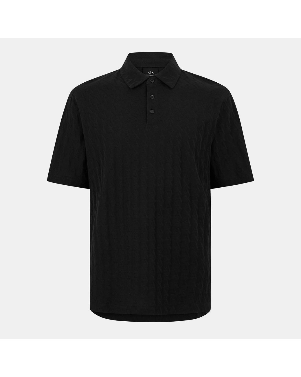 ARMANI EXCHANGE Black Short-Sleeve Polo Shirt for men