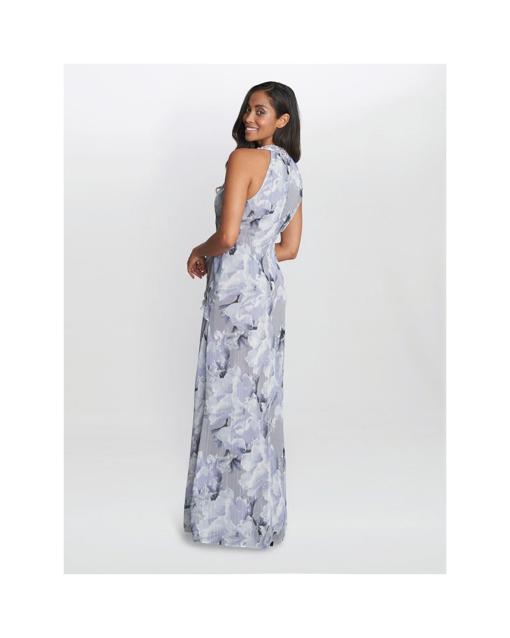 Gina Bacconi Blue Esty Long Printed Maxi