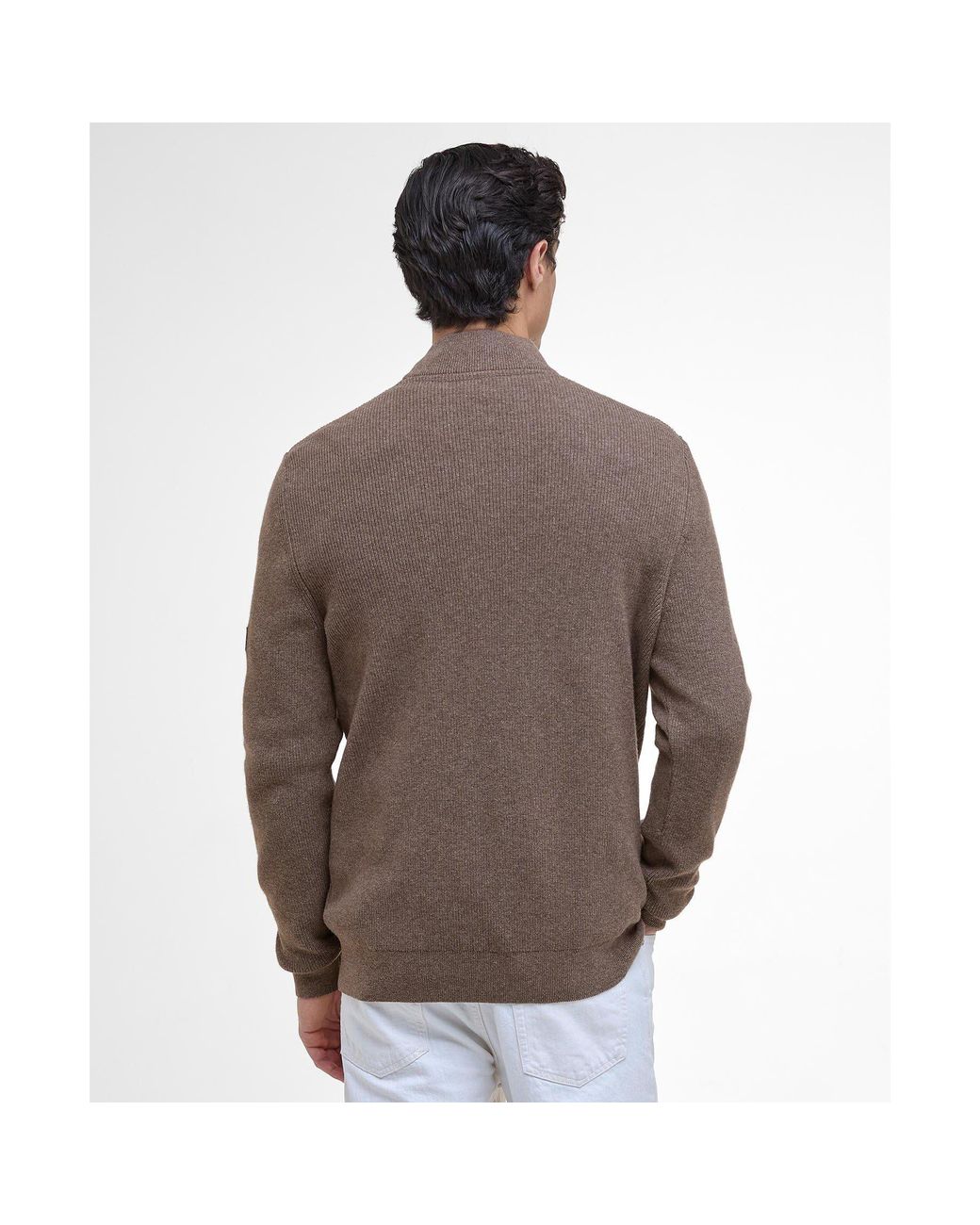 Barbour Brown Crawley Half Zip Jumper for men