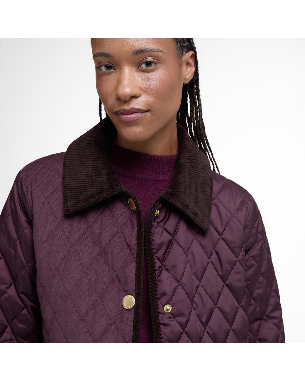 Barbour Purple Marla Long Sleeve Quilted Jacket