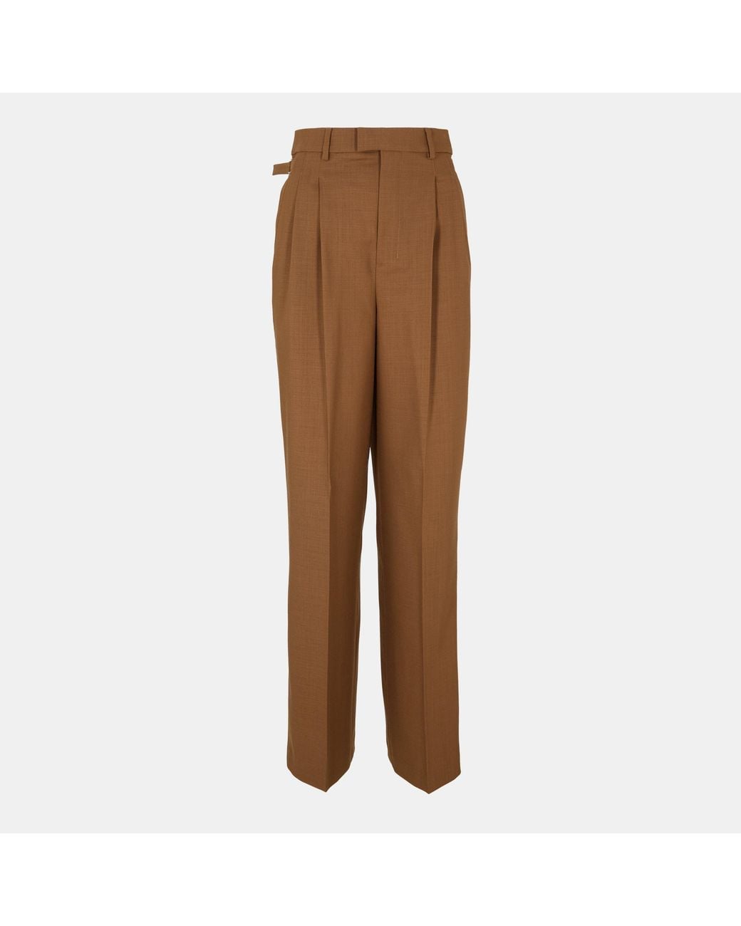 AMI Brown High Waisted Wide Leg Trousers