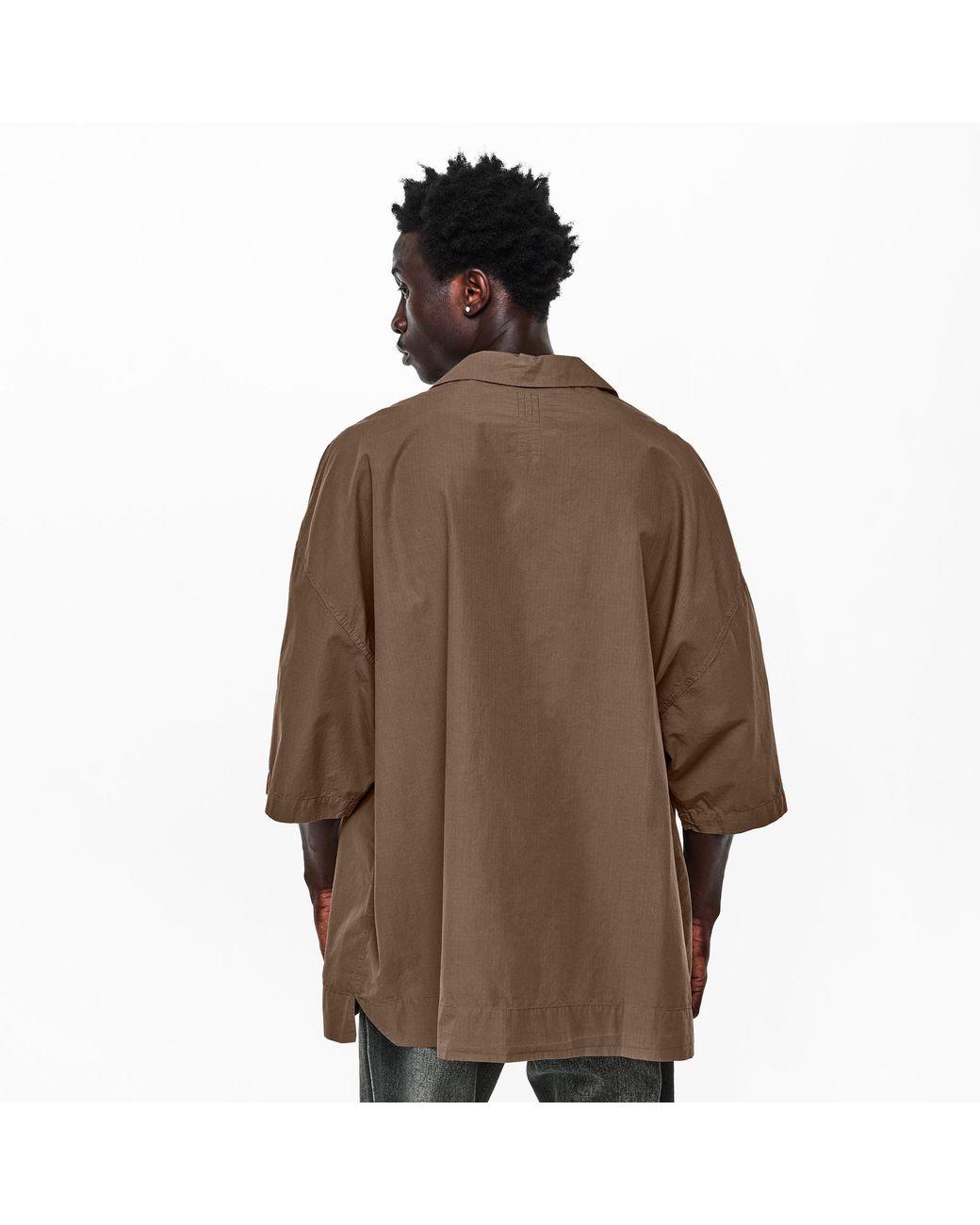 Rick Owens Brown Short Sleeve Plain Shirt for men