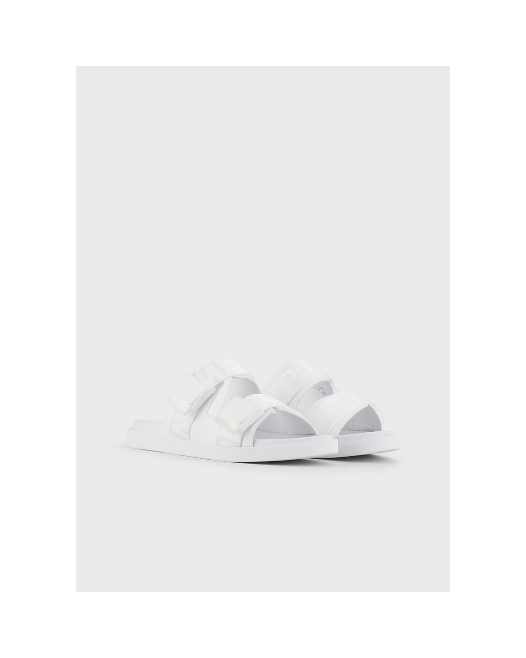 Emporio Armani White Flat Sandals for men