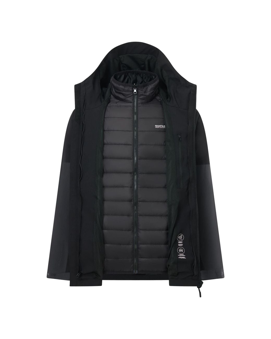 Regatta Black Wentwood Waterproof 3-In-1 Jacket for men