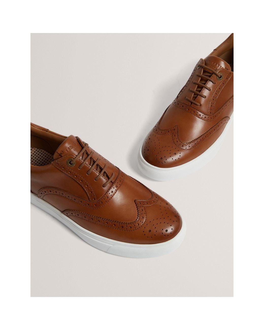 Ted Baker Brown Brogue Leather Platform Trainers for men