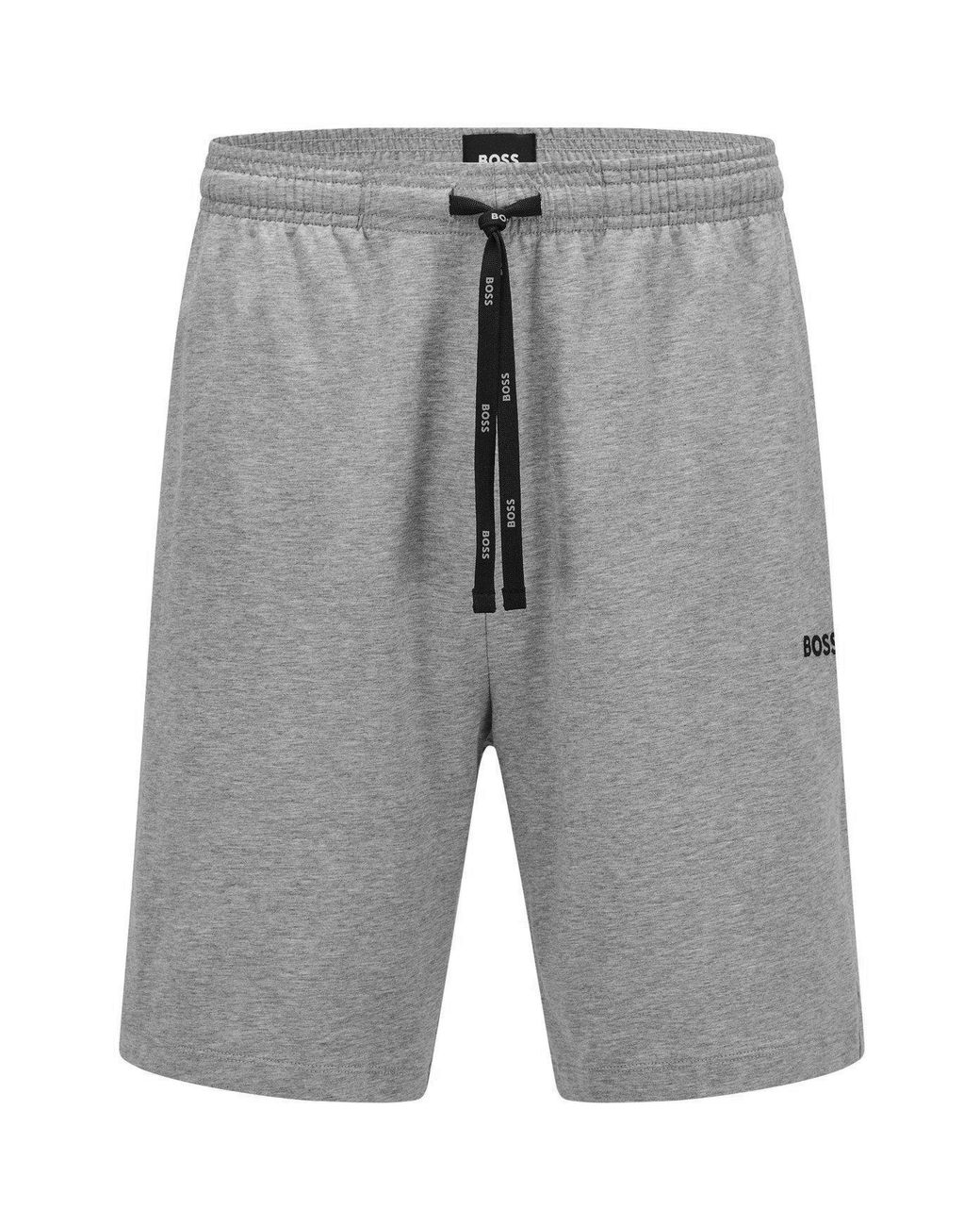 Boss Gray Bodywear Drawstring Shorts With Logo Detail (Mix & Match) for men