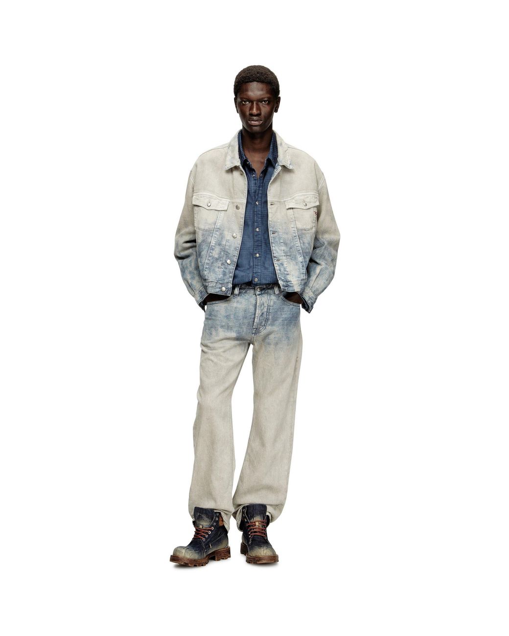 DIESEL Blue Denim Jacket for men