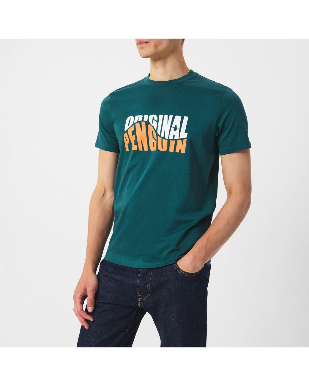 Original Penguin Green Crew Neck Short Sleeve T-Shirt for men