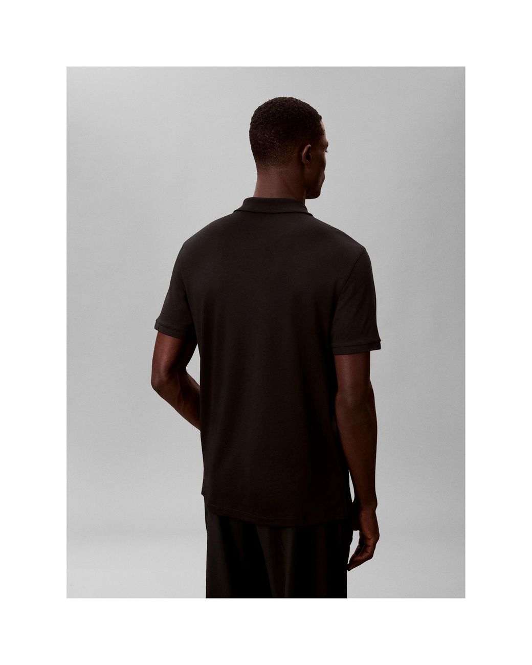 Calvin Klein Black Short Sleeve Polo Shirt for men