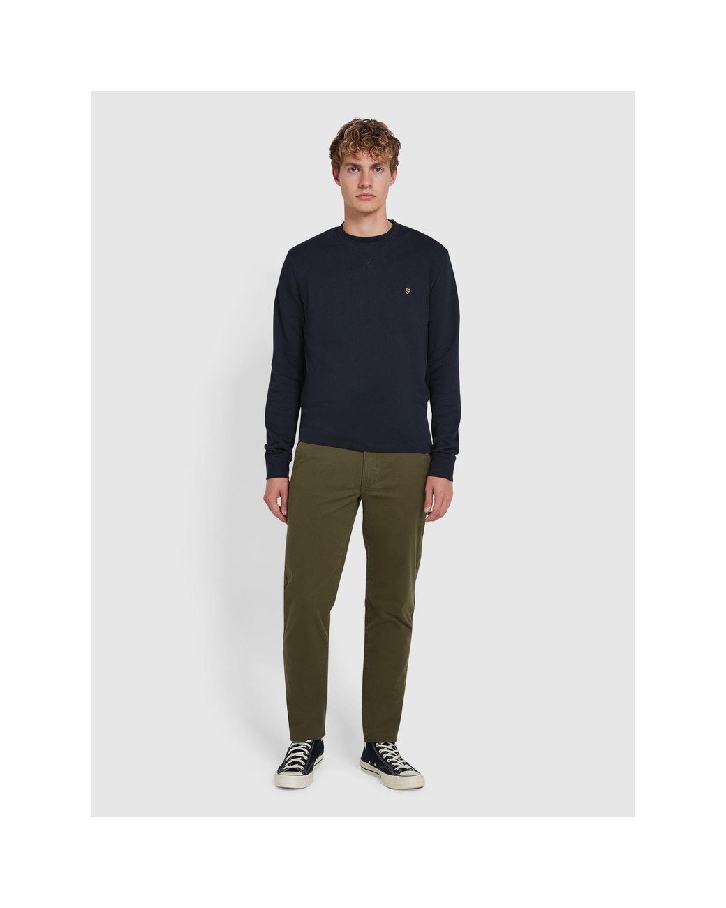 Farah Green Elm Slim Chinos for men