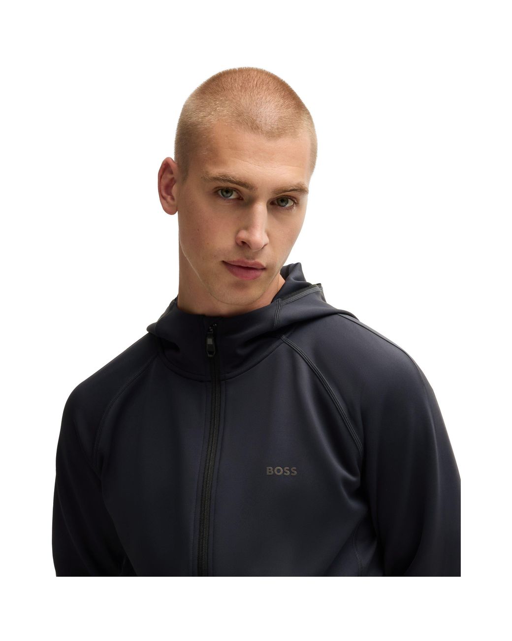 Boss Blue Sicon Active Moisture-Wicking Tracksuit Top for men